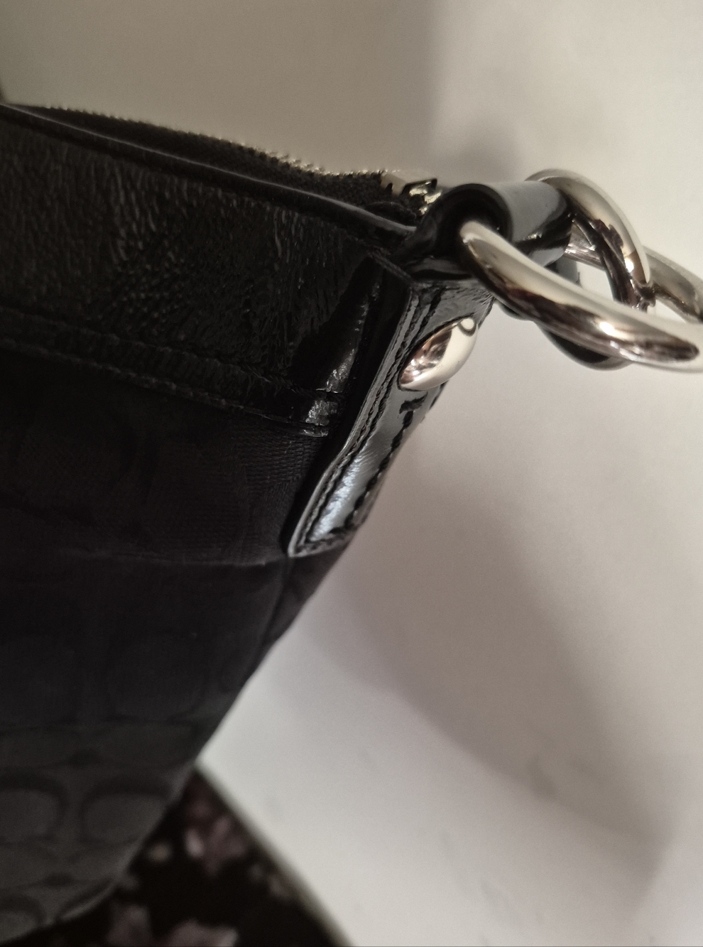 Coach Black Signature Jacquard Shoulder Bag - Picture 2 of 9